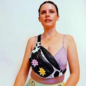 Hand Painted Vintage Leather Fanny